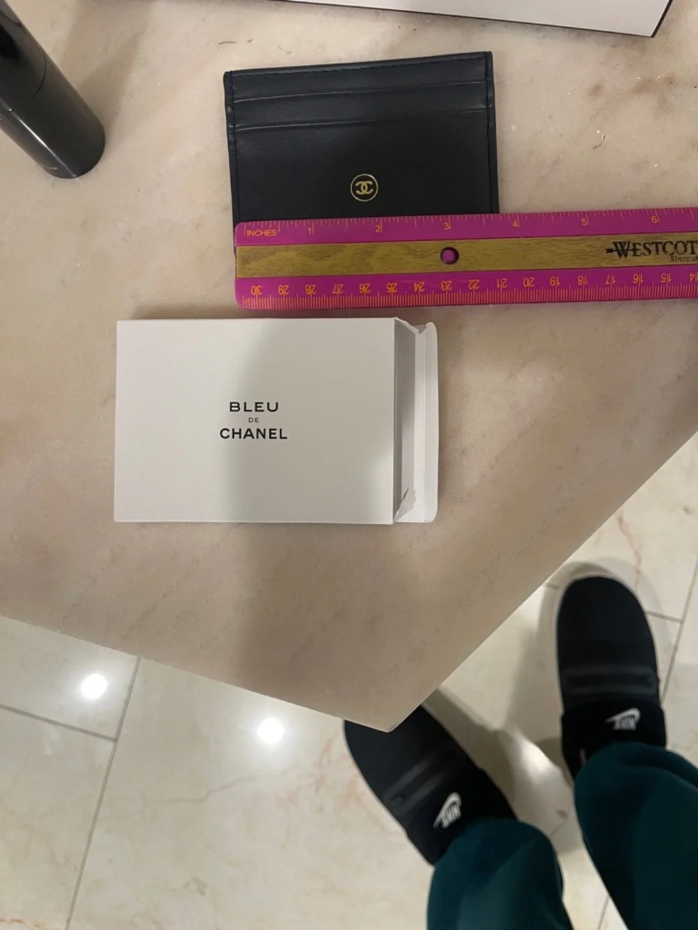 CHANEL De Bleu Twist Eau De Parfum Black Leather Card Holder